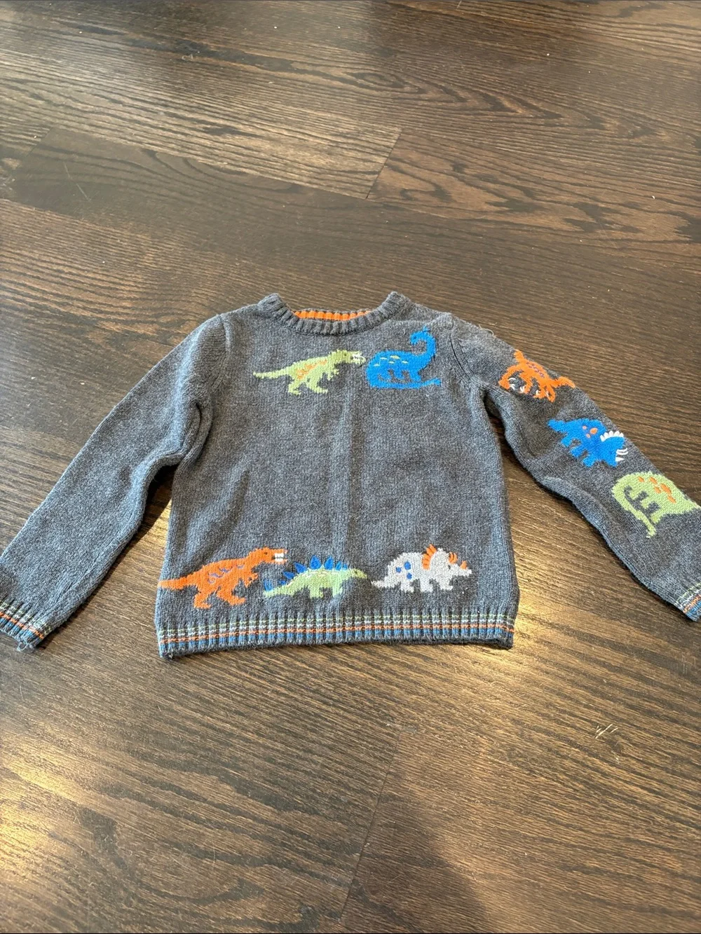 Boys Denim Jacket And Dinosaur Sweater